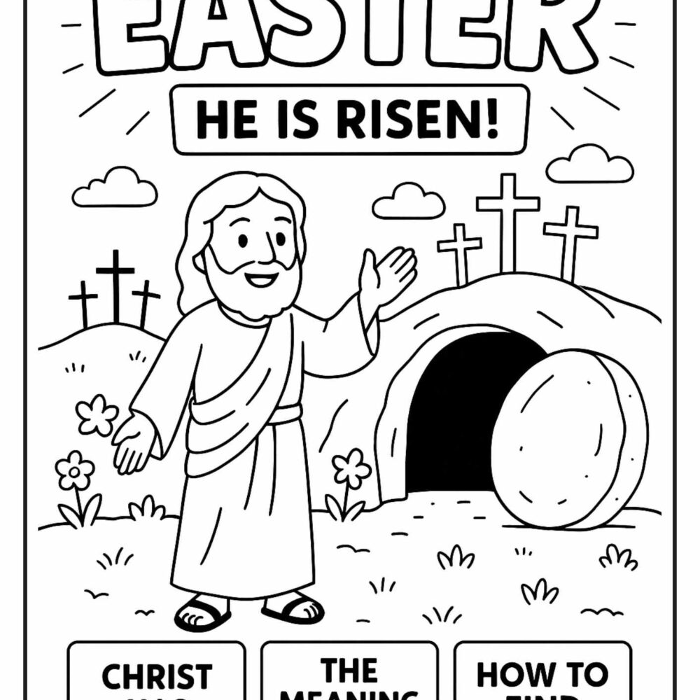 4 Easter Printables Pack – Resurrection, Holy Week & Ascension Coloring Pages