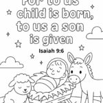 Isaiah 9:6 Memory Verse Coloring Page – “For to Us a Child Is Born”
