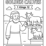Jeroboam’s Golden Calves – Free Bible Coloring Page for Kids (1 Kings 12)