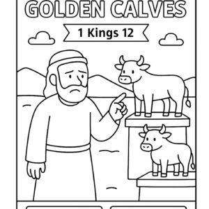 Jeroboam’s Golden Calves – Free Bible Coloring Page for Kids (1 Kings 12)
