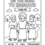 Jesus Appears on the Road to Emmaus – Free Bible Coloring Page (Luke 24)