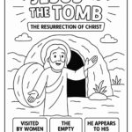 Jesus in the Tomb – Easter Magazine-Style Coloring Page