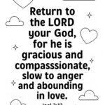 Joel 2 13 Memory Verse Coloring Page – “Return to the Lord Your God”