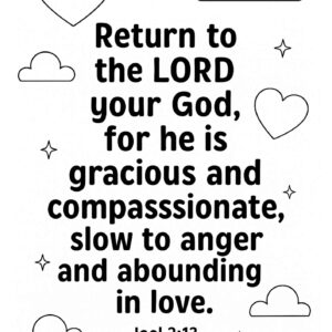 Joel 2 13 Memory Verse Coloring Page – “Return to the Lord Your God”