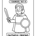 Jonathan Bible Character Coloring Page – Free Printable for Kids (1 Samuel 181–4)