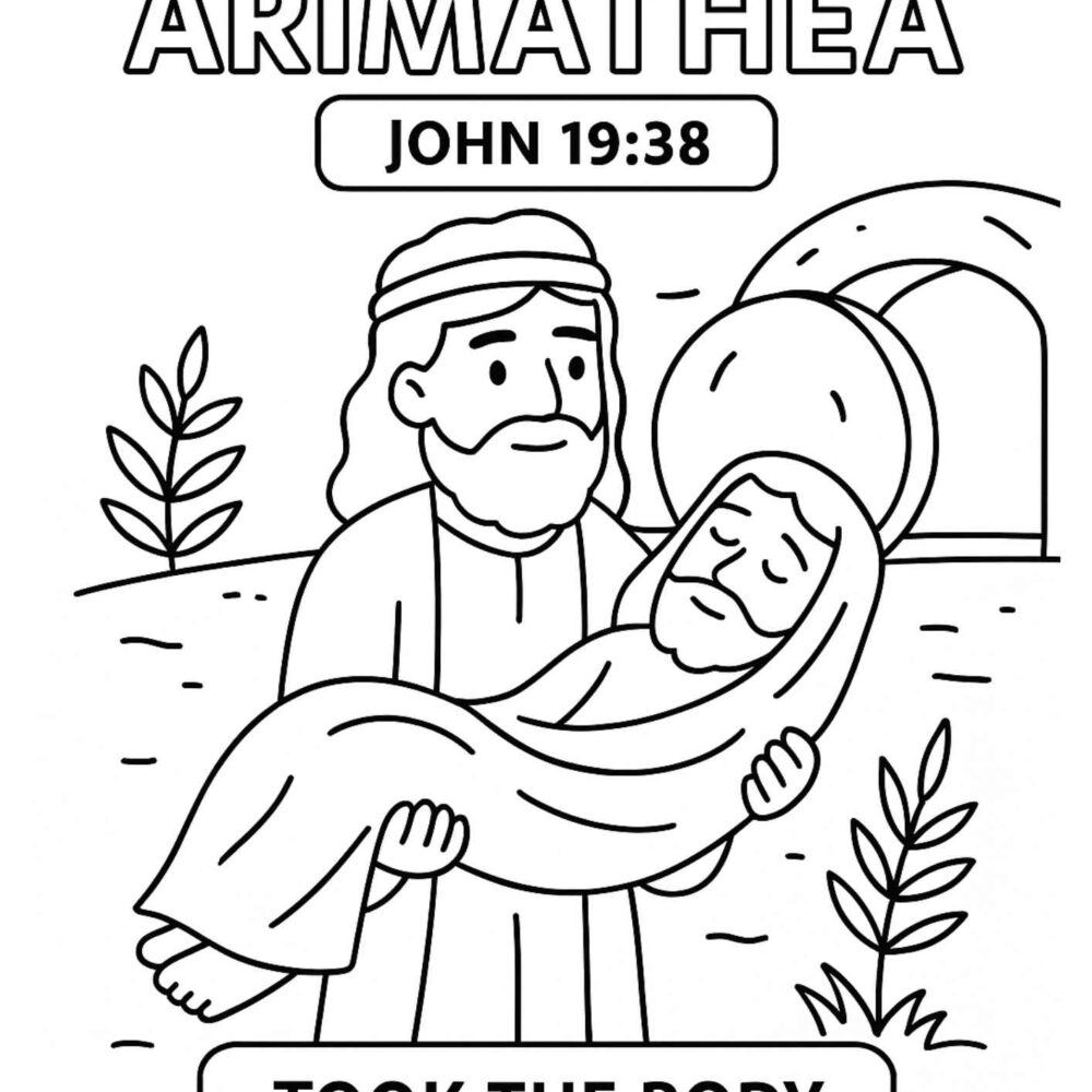 Joseph of Arimathea Bible Coloring Page – Free Printable for Kids (John 19:38)