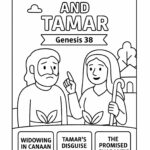 Judah and Tamar Coloring Page – Free Genesis 38 Printable for Kids