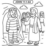 Lazarus Bible Coloring Page – Free Resurrection Story Printable for Kids (John 111–44)