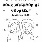 Leviticus 19:18 Memory Verse Coloring Page – “Love Your Neighbor as Yourself”