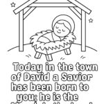 Luke 2 11 Memory Verse Coloring Page – “Today in the Town of David a Savior Has Been Born”