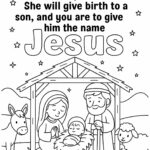 Matthew 1 21 Memory Verse Coloring Page – “You Are to Give Him the Name Jesus”
