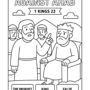 Micaiah Prophesies Against Ahab – Free Bible Coloring Page for Kids (1 Kings 22)