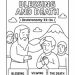 Moses’ Final Blessing and Death Coloring Page – Free Deuteronomy 33–34 Printable for Kids