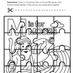 Moses Themed Cut and Color Puzzle – Free Bible Printable for Kids