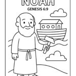 Noah Bible Character Coloring Page – Free Printable for Kids (Genesis 6v9)
