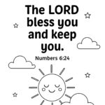 Numbers 6:24 Memory Verse Coloring Page – “The LORD Bless You and Keep You”
