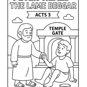 Peter Heals the Lame Beggar – Free Bible Coloring Page for Kids (Acts 3)