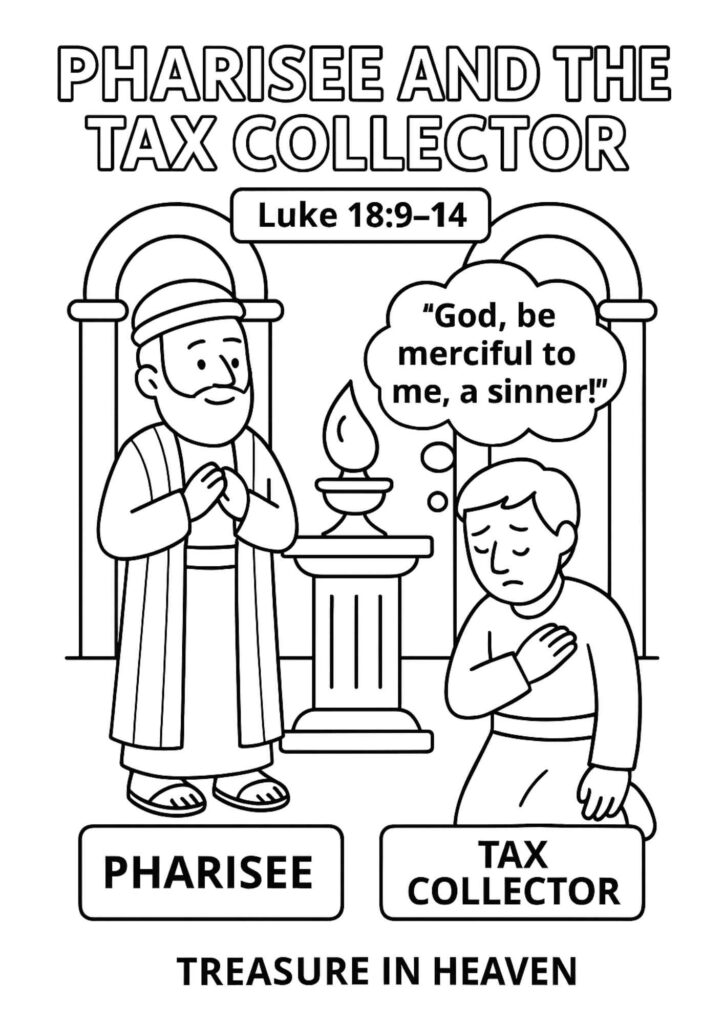 Pharisee and Tax Collector Bible Coloring Page – Free Printable for ...