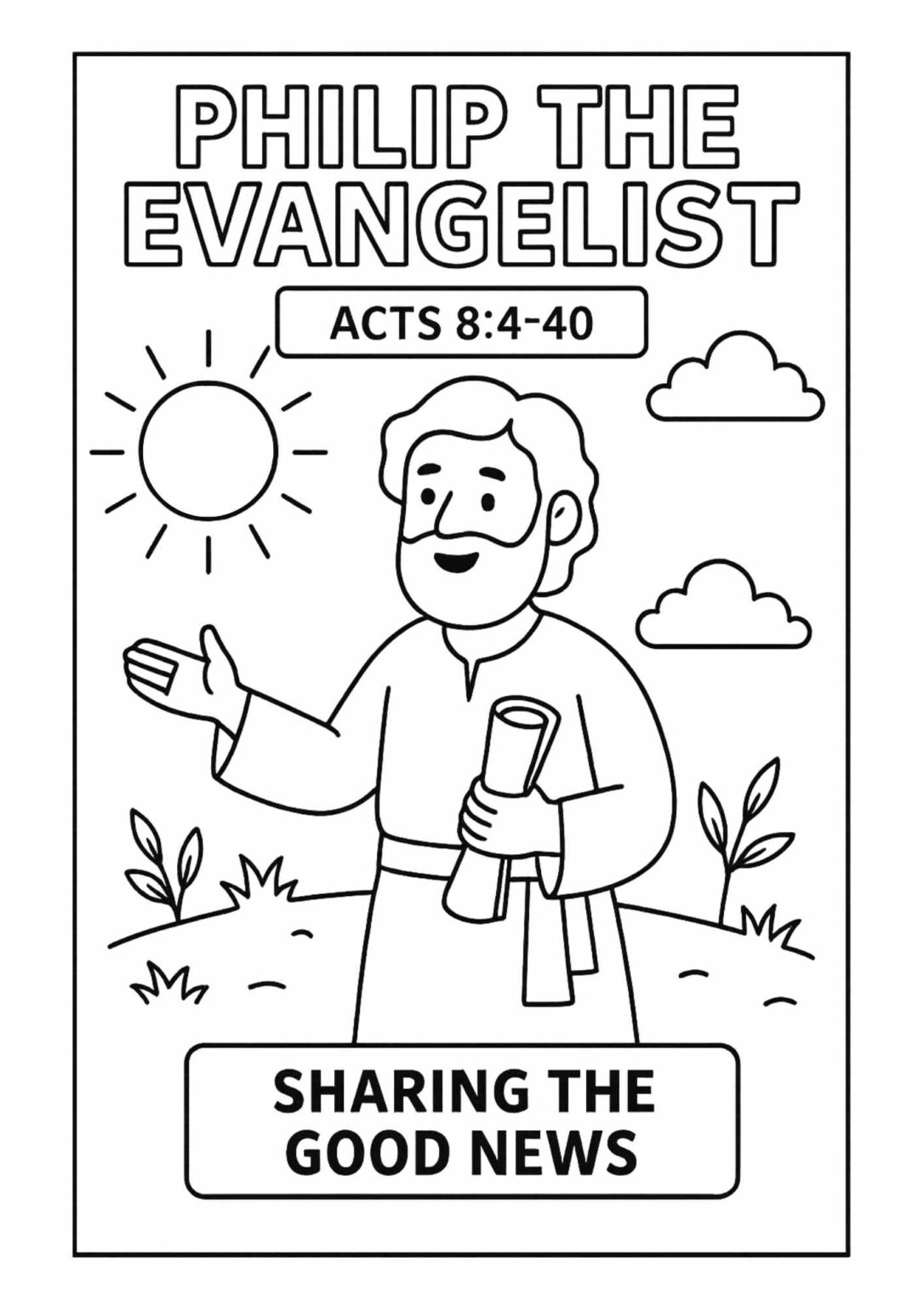 Philip The Evangelist Bible Character Coloring Page Free Printable Philip The Evangelist Bible Character Coloring Page Free Printable
