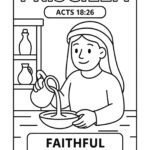 Priscilla Bible Character Coloring Page – Free Printable for Kids (Acts 18:26)