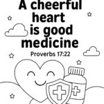 Proverbs 17:22 Memory Verse Coloring Page – “A Cheerful Heart Is Good Medicine”