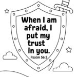 Psalm 56 3 Memory Verse Coloring Page – “When I Am Afraid, I Put My Trust in You”