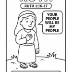 Ruth Bible Character Coloring Page – Free Printable for Kids (Ruth 116–17)