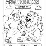 Samson and the Lion Coloring Page – Free Judges 14 Printable for Kids