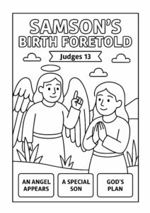 Samson’s Birth Foretold Coloring Page – Free Judges 13 Printable for ...