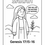 Sarah Bible Character Coloring Page – Free Printable for Kids (Genesis 17:15–16)