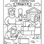 Solomon Builds the Temple – 1 Kings 5–8 Coloring Page (Free Printable)