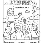The Bronze Serpent Coloring Page – Free Numbers 21 Printable for Kids