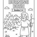 The Burning Bush Coloring Page – Free Exodus 3–4 Printable for Kids