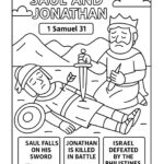 The Death of Saul and Jonathan – 1 Samuel 31 Coloring Page (Free Printable)