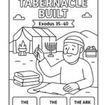 The Tabernacle Built Coloring Page – Free Exodus 35–40 Printable for Kids