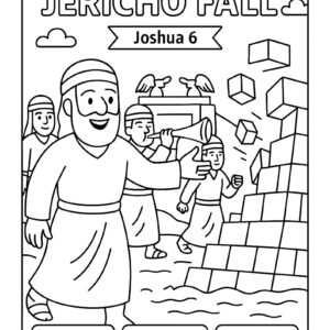 The Walls of Jericho Fall Coloring Page – Free Joshua 6 Printable for Kids