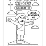 Thief on the Cross Bible Character Coloring Page – Free Printable for Kids (Luke 23:39–43)
