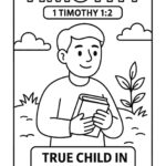 Timothy Bible Character Coloring Page – Free Printable for Kids (1 Timothy 12)