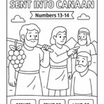 Twelve Spies in Canaan Coloring Page – Free Numbers 13–14 Printable for Kids
