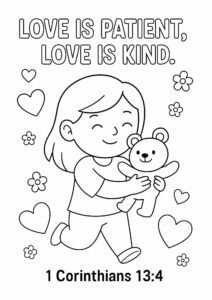 1 Corinthians 13:4 Coloring Page – “Love is Patient, Love is Kind ...