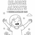 1 Thessalonians 5:16 Coloring Page – “Rejoice Always” (Free Printable)