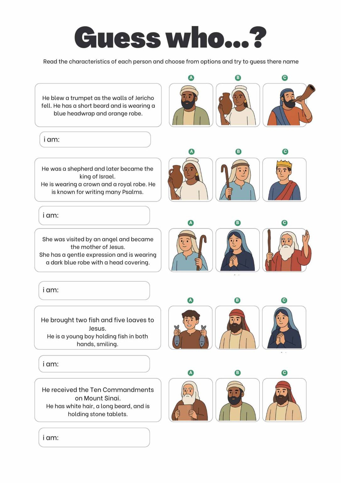 Bible Learning Activity: “Guess Who…?” – Bible Edition! - Free Bible ...