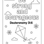 Deuteronomy 31:6 Coloring Page – “Be Strong and Courageous” (Free Printable)