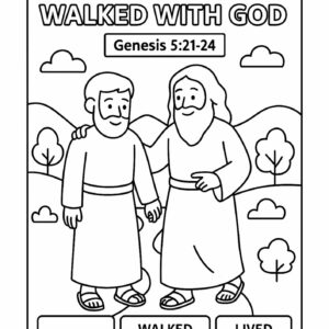 Enoch Walked with God – Free Coloring Page (Genesis 521–24)