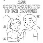 Ephesians 4:32 Coloring Page – “Be Kind and Compassionate to One Another” (Free Printable)