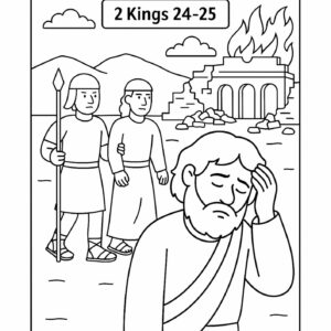 Fall of Judah Coloring Page – 2 Kings 24–25 Babylonian Exile Printable for Kids