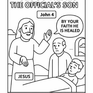 Jesus Heals the Official’s Son – Free Bible Coloring Page (John 4)