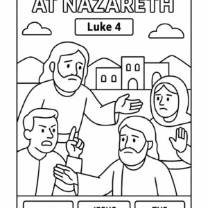 Jesus Rejected at Nazareth – Free Luke 4 Coloring Page for Kids