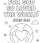 John 3:16 Coloring Page – “For God So Loved the World” (Free Printable)