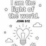 John 8:12 Coloring Page – “I Am the Light of the World” (Free Printable)